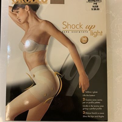 Oroblu Shock Up Light 20 DEN Shaping Pantyhose Tights Body Sculpture Nude Size S